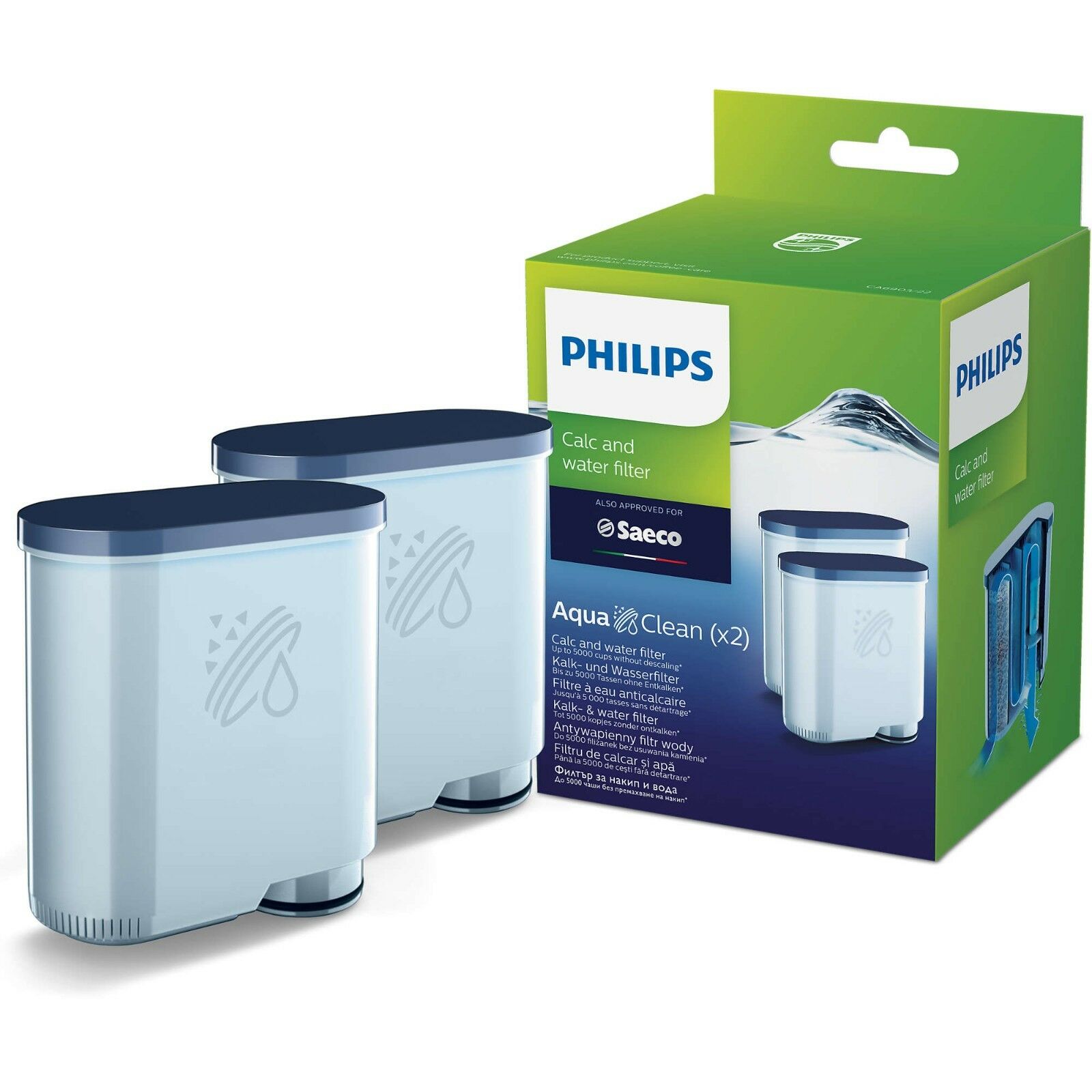 Angebot 2x Philips CA6903 CA6903 Aqua Clean Wasserfilter Saeco Philips Kalkfilter