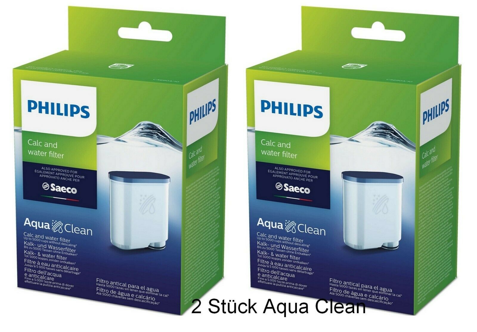 Angebot 2x Philips CA6903 CA6903 Aqua Clean Wasserfilter Saeco Philips Kalkfilter